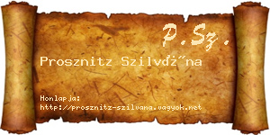Prosznitz Szilvána névjegykártya